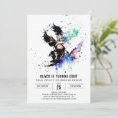 Custom Eenvoudige Ninja Boy Digitale Verjaardag Kaart (Staand voorkant)