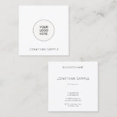 Custom Eenvoudige Sjabloon Upload uw Logo Modern Vierkante Visitekaartje (Voorkant / Achterkant)