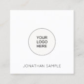 Custom Eenvoudige Sjabloon Upload uw Logo Modern Vierkante Visitekaartje (Voorkant)