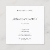 Custom Eenvoudige Sjabloon Upload uw Logo Modern Vierkante Visitekaartje (Achterkant)