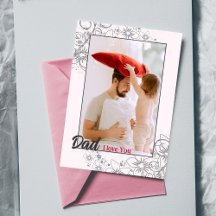 Custom Eenvoudige Vaderdag foto Vakantie Kaart