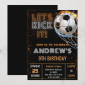 Custom Eenvoudige Voetbal Verjaardag uitnodiging (Voorkant / Achterkant)