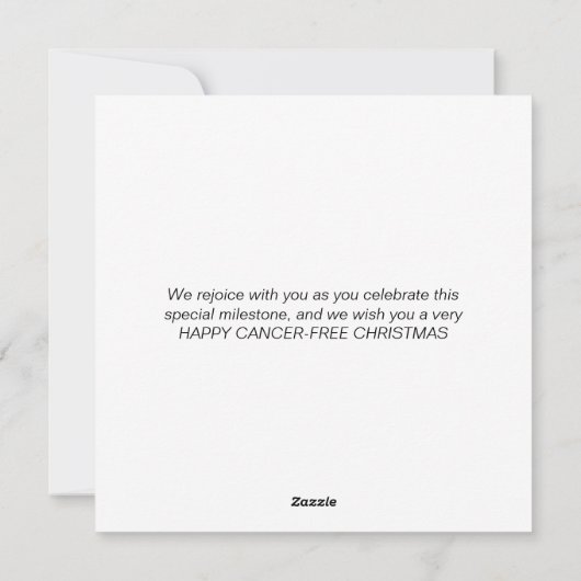 Custom EERSTE KERST Borstkanker Gratis Feestdagenkaart (Achterkant)