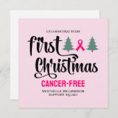 Custom EERSTE KERST Borstkanker Gratis Feestdagenkaart (Voorkant / Achterkant)