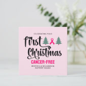Custom EERSTE KERST Borstkanker Gratis Feestdagenkaart (Staand voorkant)