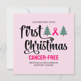 Custom EERSTE KERST Borstkanker Gratis Feestdagenkaart