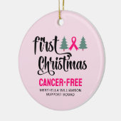 Custom EERSTE KERST Borstkanker Gratis Keramisch Ornament (Links)