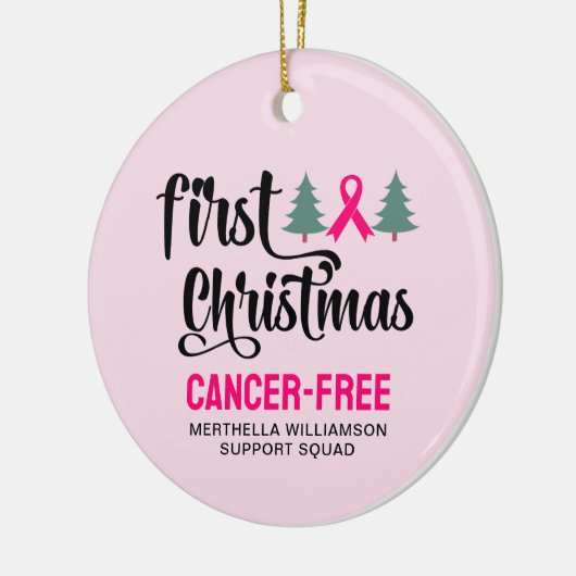 Custom EERSTE KERST Borstkanker Gratis Keramisch Ornament (Links)