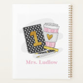Custom eerste klas leraar zwart koffie planner (Achterkant)