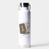 Custom eerste klas leraar zwart koffie school waterfles (Voorkant)