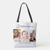 Custom Eerste Moederdag Fotocollage Nieuwe Mama Tote Bag (Achterkant)