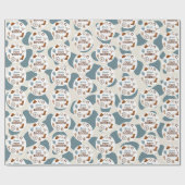 Custom Eerste Rodeo Western Blauw Jongen 1e Verjaa Cadeaupapier (Vlak)