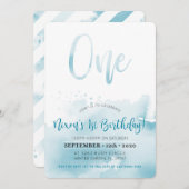 CUSTOM eerste verjaardag uitnodiging voor Nixon (Voorkant / Achterkant)