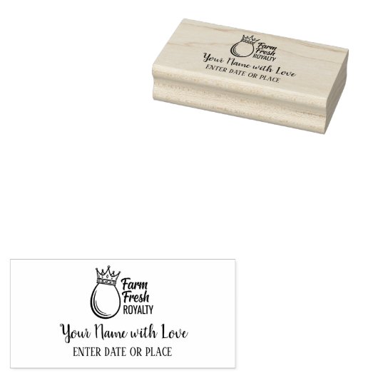 Custom Egg Carton Stamp – Personalized Farm Logo  Rubberstempel (Gestempeld)