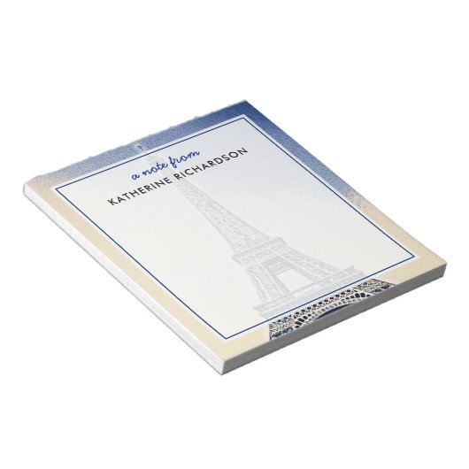 Custom Eiffeltoren Parijs Frankrijk Art Notitieblok (Schuin)