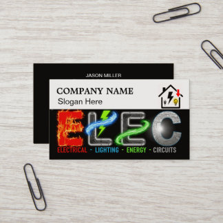 Custom Electrician Business Card with Company Logo Visitekaartje
