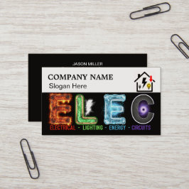 Custom Electrician Business Card with Company Logo Visitekaartje