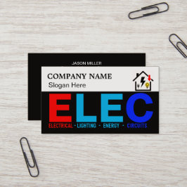 Custom Electrician Business Card with Company Logo Visitekaartje
