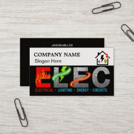 Custom Electrician Business Card with Company Logo Visitekaartje
