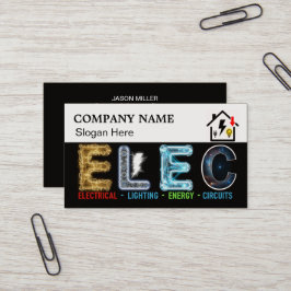 Custom Electrician Business Card with Company Logo Visitekaartje