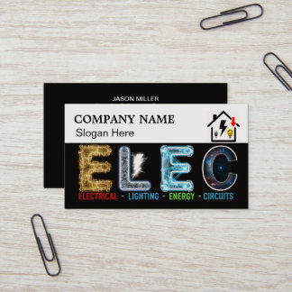 Custom Electrician Business Card with Company Logo Visitekaartje