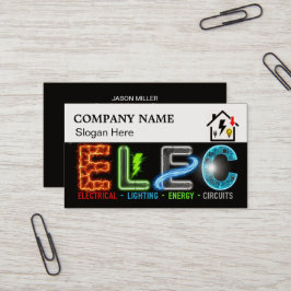 Custom Electrician Business Card with Company Logo Visitekaartje