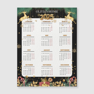 Custom Elegant 2025 Rood en Goud Vrolijk Kerstfees