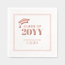 Custom Elegant Afstuderen Folie gestempeld servett Servetten