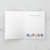 Custom Elegant Baby Boy's 1e Verjaardag Groet Kaart (Binnen)