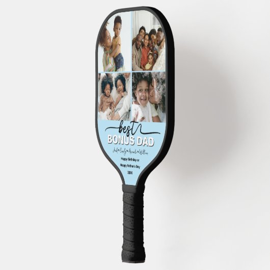Custom Elegant Beste Bonus Papa Fotocollage Pickleball Paddle (Links)