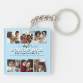 Custom Elegant Beste Bonus Papa Fotocollage Sleutelhanger (Achterkant)