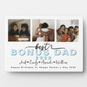 Custom Elegant Beste bonus vader ooit Fotocollage Fotoplaat (voorkant)
