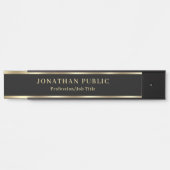 Custom Elegant Black And Gold House Office School Deurbordje (Voorkant)