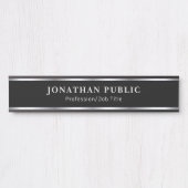 Custom Elegant Black And Silver Template Home Deurbordje (Voorkant)