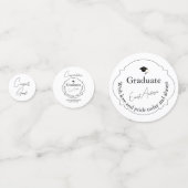 Custom Elegant Black and White Photo Graduation Confetti (Voorkanten)