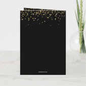 Custom Elegant Black & Gold confetti 60th Birthday Programma (Achterkant)