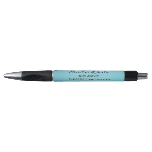 Custom Elegant Blauw Blauwgroen Zakelijk Promotion Pen (Voorkant)