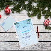 Custom Elegant Blauw Luxe Kerstmis Uitnodiging