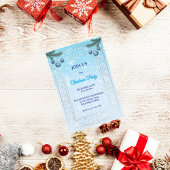 Custom Elegant Blauw Luxe Kerstmis Uitnodiging