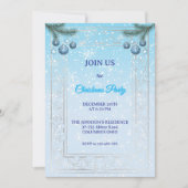 Custom Elegant Blauw Luxe Kerstmis Uitnodiging (Voorkant)