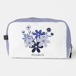 Custom Elegant Bloemblauw Paarse Violet Patroon Toilettasje