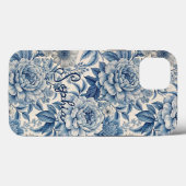 Custom Elegant Boho Chic Blue Blossom Case-Mate iPhone Case (Achterkant (horizontaal))