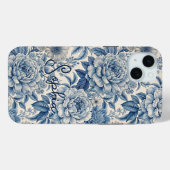 Custom Elegant Boho Chic Blue Blossom Case-Mate iPhone Case (Achterkant (horizontaal))