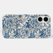 Custom Elegant Boho Chic Blue Blossom Case-Mate iPhone Case (Achterkant (horizontaal))