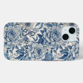 Custom Elegant Boho Chic Blue Blossom Case-Mate iPhone Case (Achterkant (horizontaal))