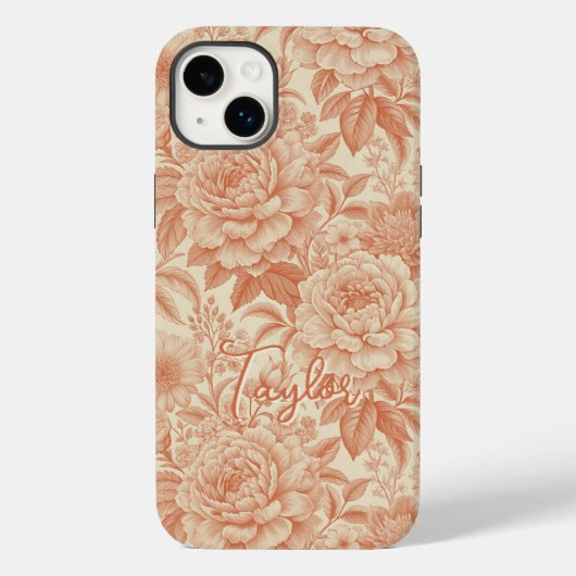 Custom Elegant Boho Chic Brown Blossom Case-Mate iPhone Case (Achterkant)