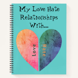 Custom Elegant Broken Heart Love Hate Blue Journal Notitieboek