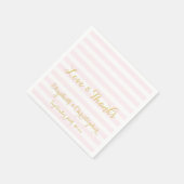 Custom Elegant Bruiloft Roze Strepen Papieren serv Servetten (Hoek)