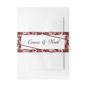 Custom Elegant Bruiloft Wit en Waroon Uitnodigingen Wikkel (Voorkant Voorbeeld)