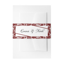 Custom Elegant Bruiloft Wit en Waroon Uitnodigingen Wikkel